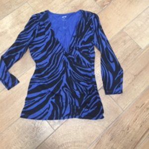 SMALL / PETITE MICHAEL KOHRS ZEBRA BLUE AND BLACK